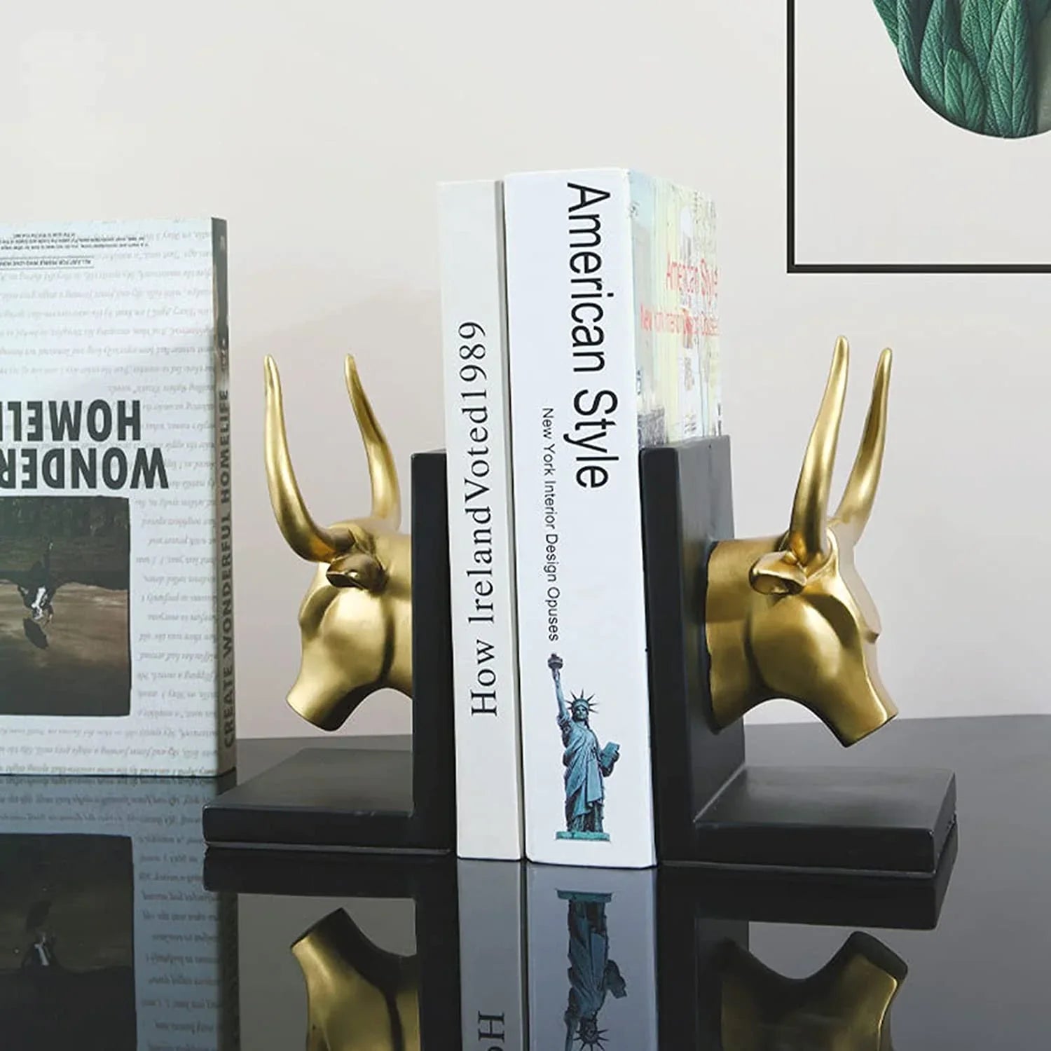 Golden Bull Design Bookends